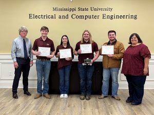 1st place winner Doomseek. Team members include Dalton Crawley, Randy Flatness, Sierra Nicholson and Hayes Temple, and the team’s project advisor was ECE Associate Professor Bryan Jones.