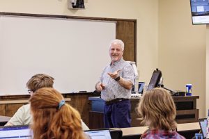 John Ball in his classroom.