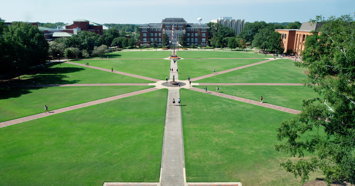 Drill Field from Lee FB Bagley College of Engineering